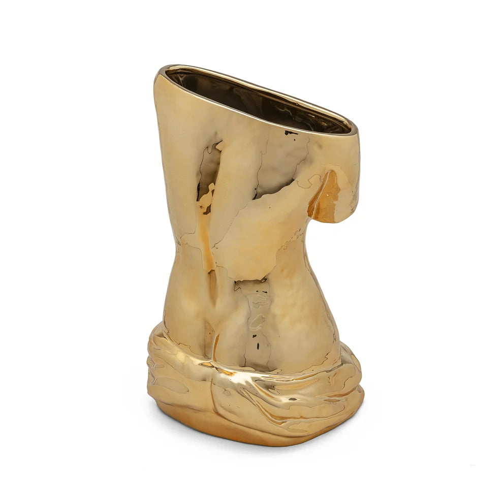 VASO IN CERAMICA "MILO" ORO CM 28X25,5 H.38,5