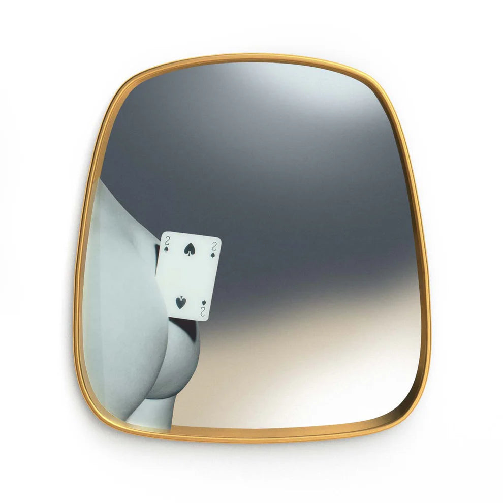 Seletti SPECCHIO CON CORNICE LEGNO "TOILETPAPER" - TWO OF SPADES
