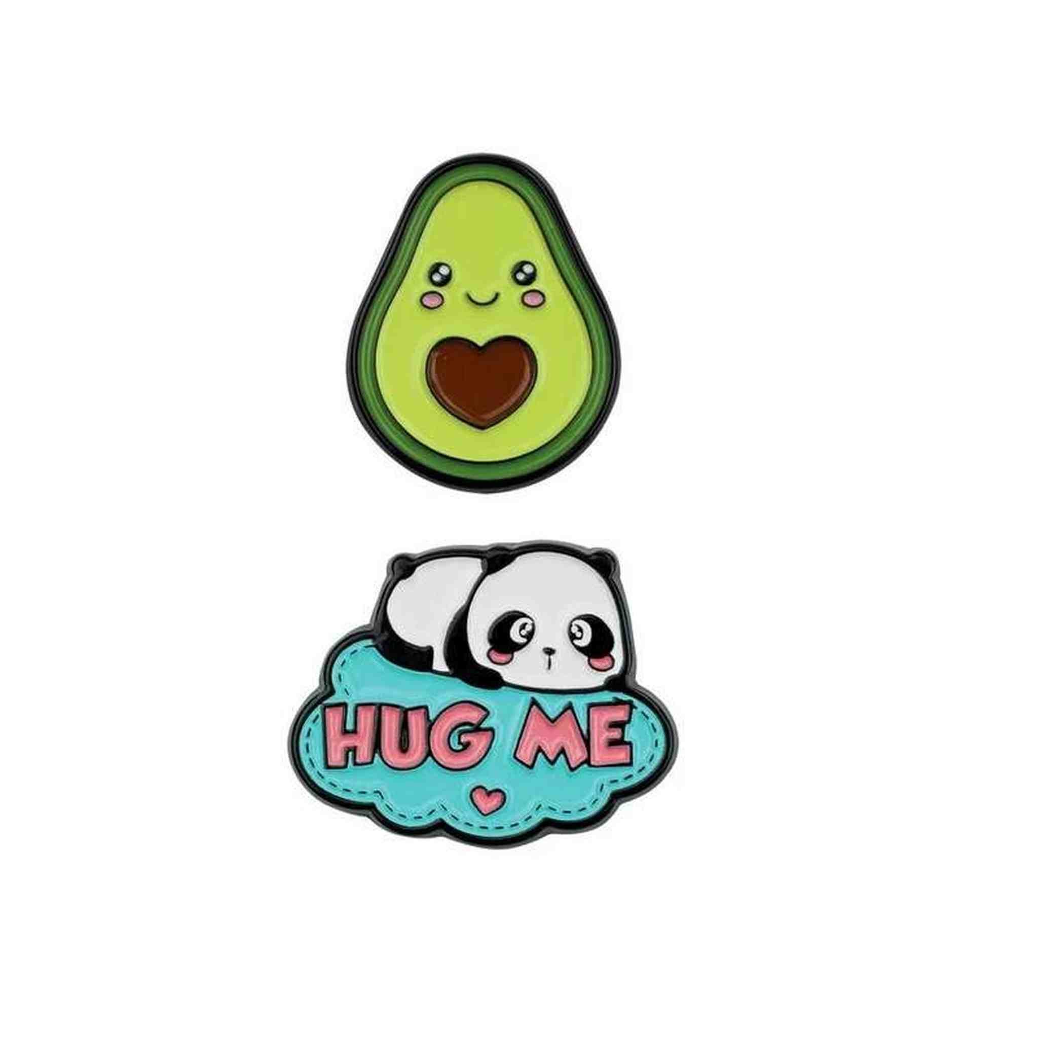 SET 2 ADESIVI IN METALLO PANDA + AVOCADO