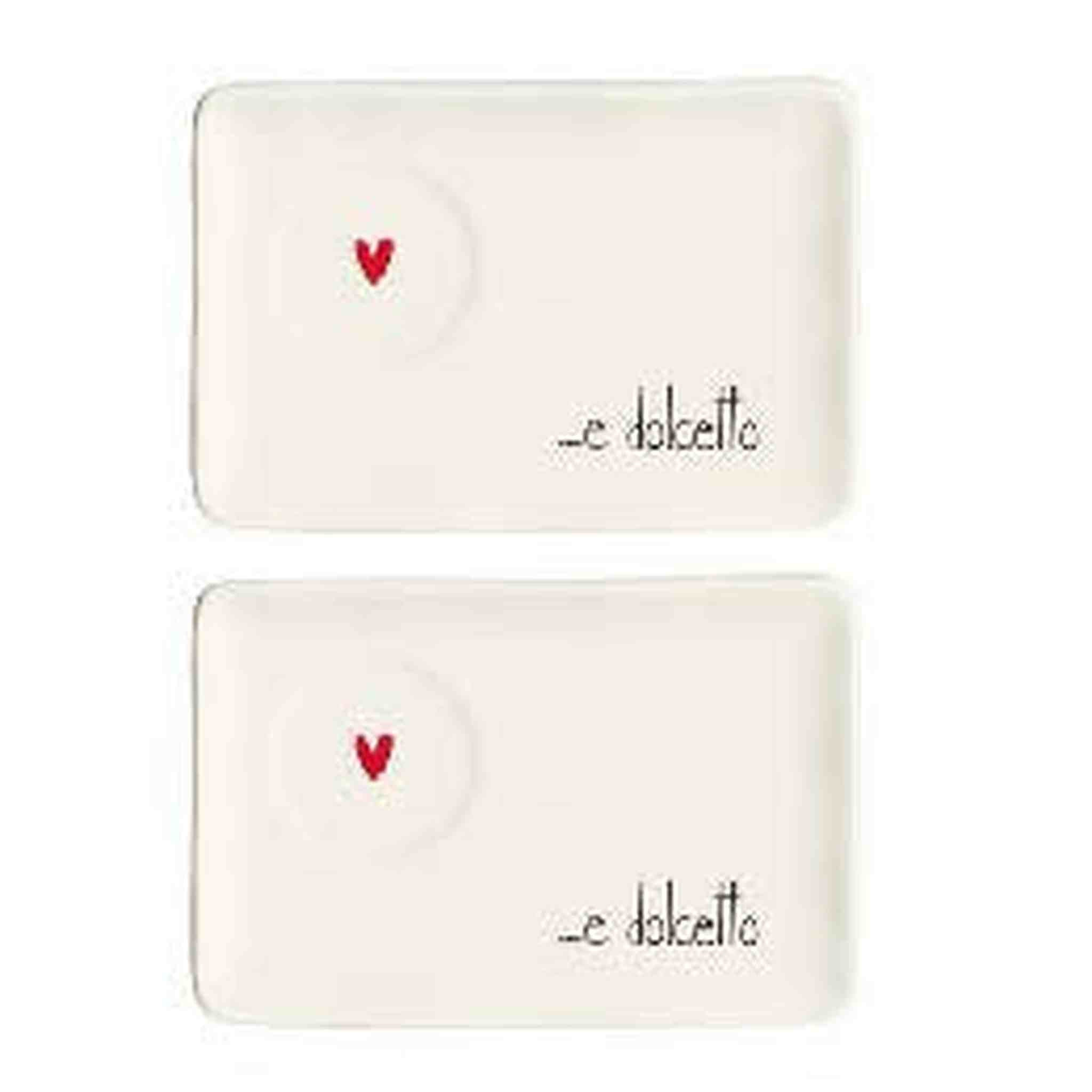 SIMPLE DAY - Set 2 Piattini per Tazze Espresso decoro ...e dolcetto