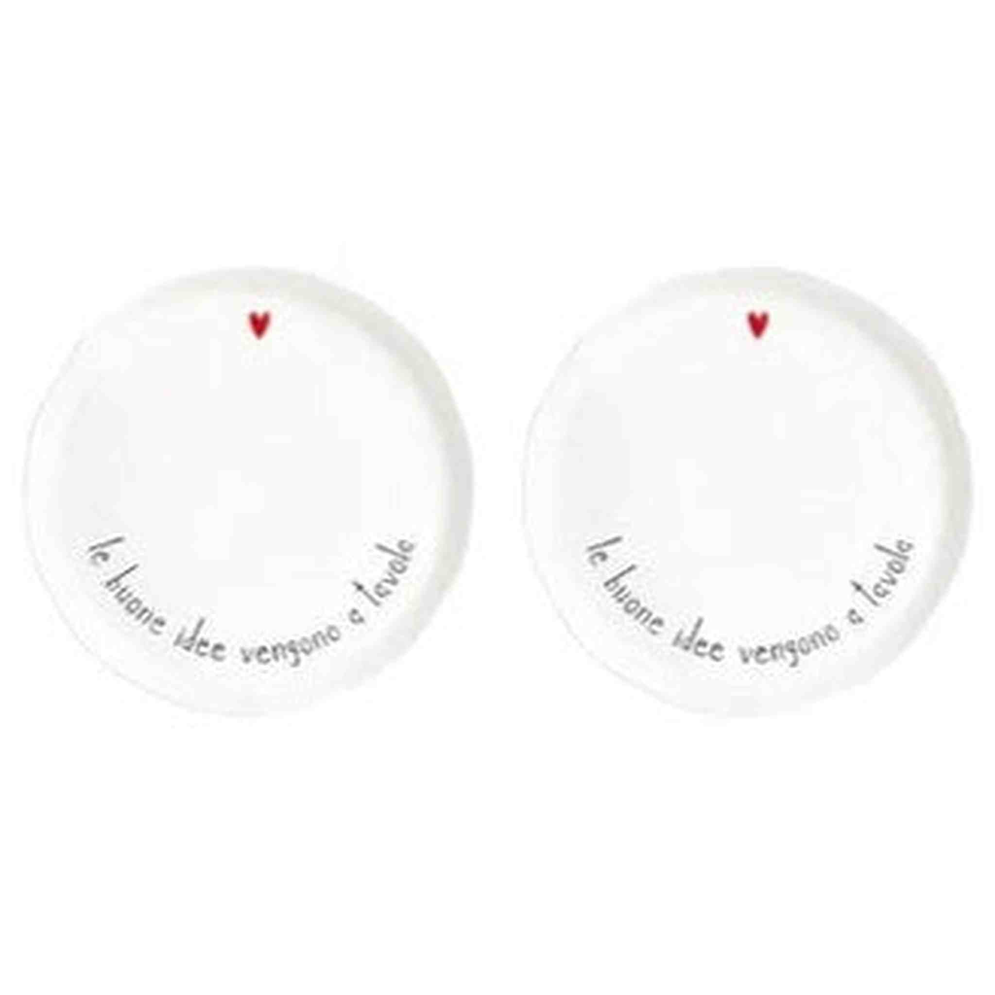 SIMPLE DAY - Set 2 Piatti piani decoro Le buone idee vengono a tavola diam. 27 cm