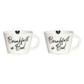 SET 2 TAZZE COLAZIONE BREAKFAST IN BED - CUORE