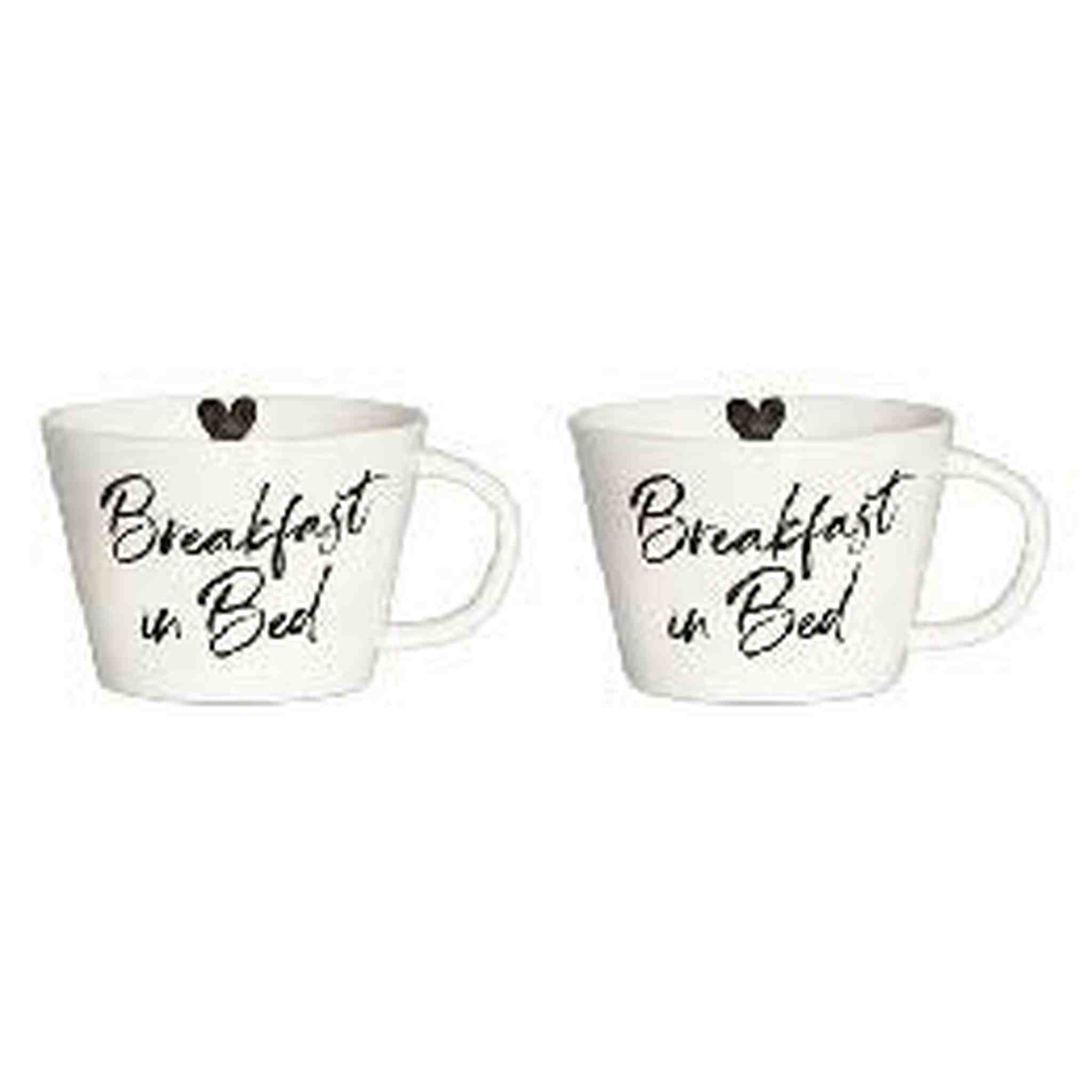 SET 2 TAZZE COLAZIONE BREAKFAST IN BED - CUORE