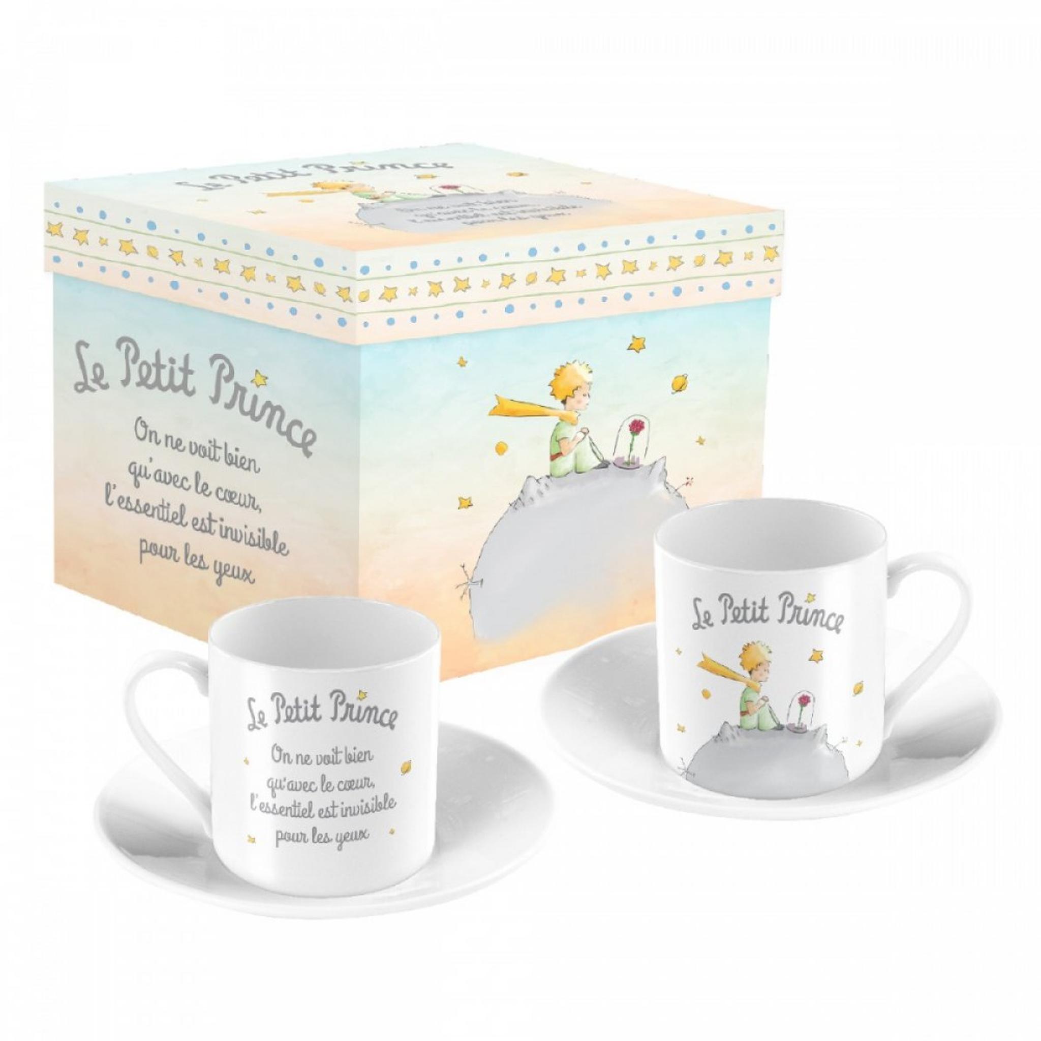 Set 2 tazzine Piccolo Principe - Pianeta con la Rosa