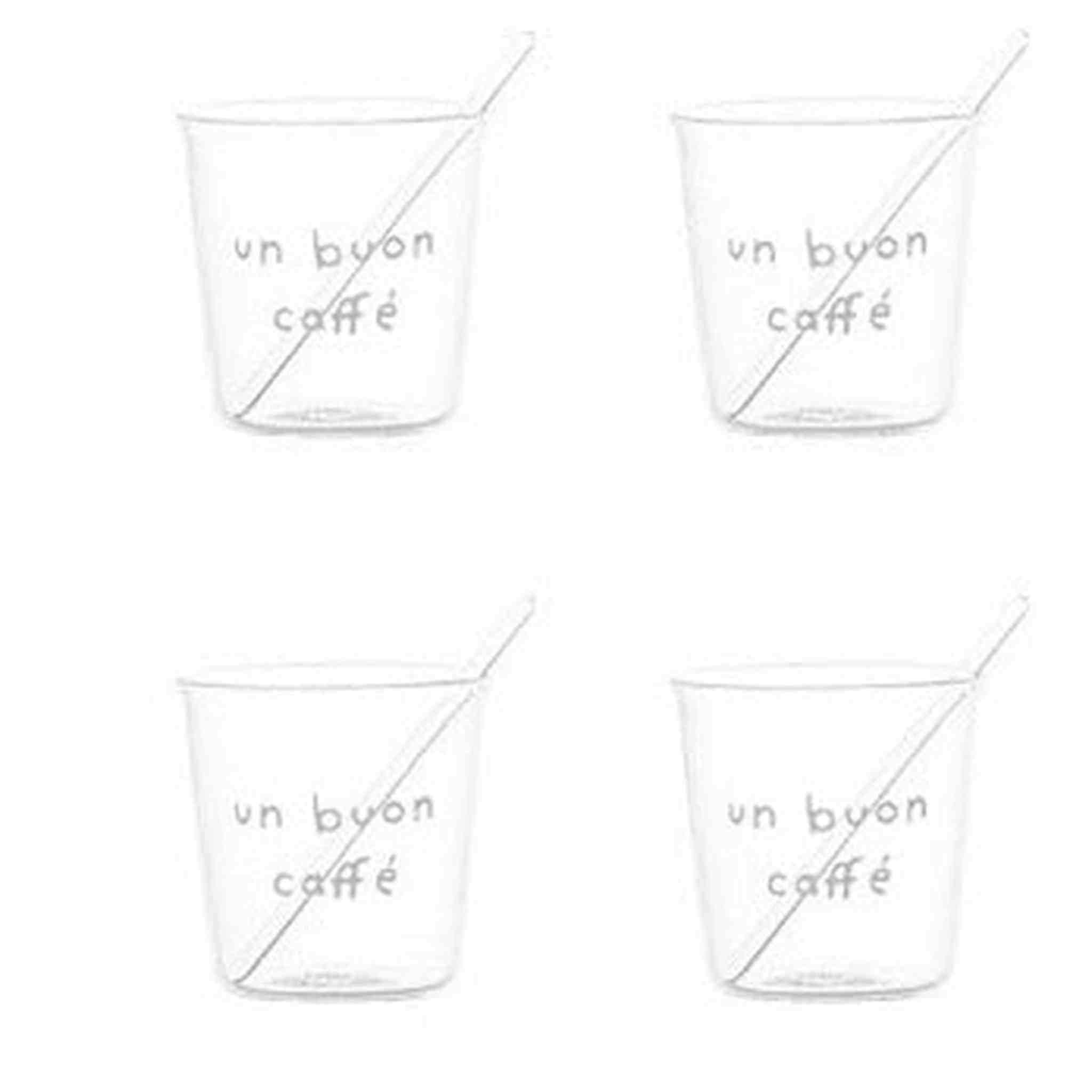 SET 4 BICCH. ESPRESSO BUON CAFFE' BIANCO