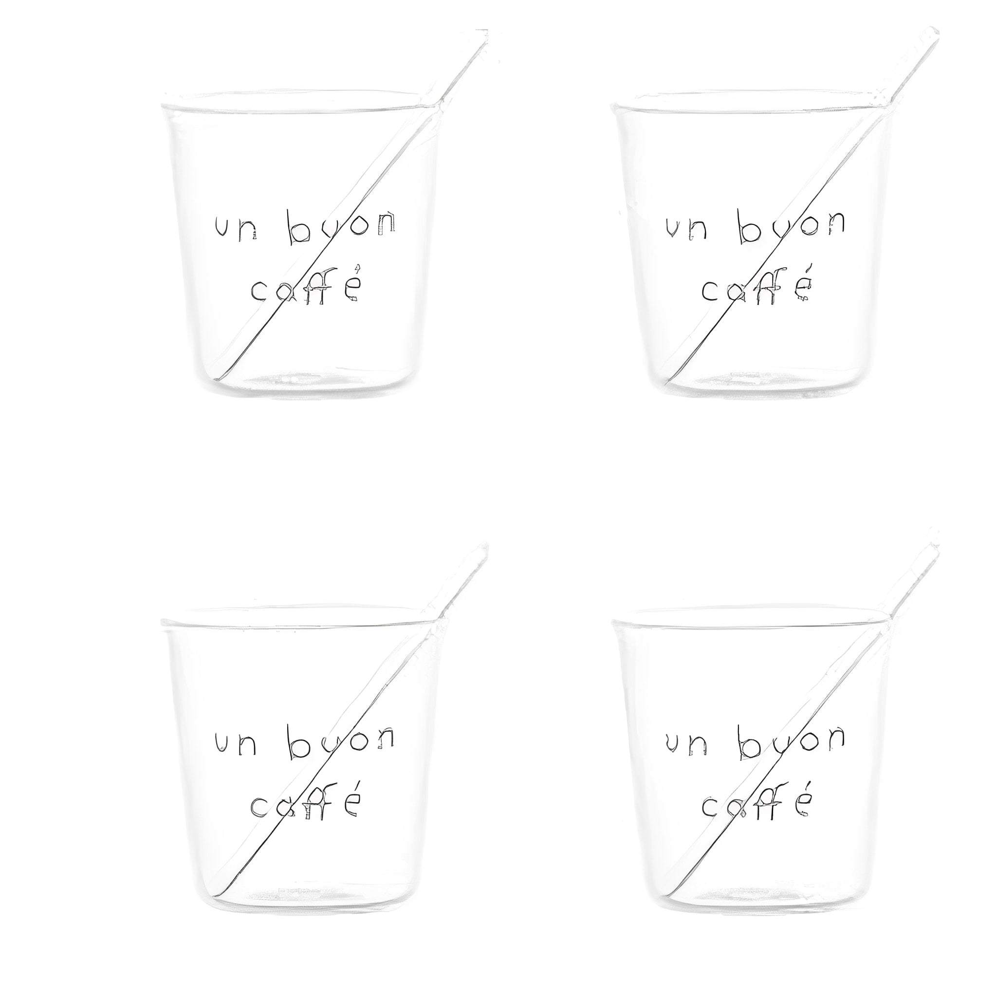 SET 4 BICCH. ESPRESSO HAPPY NERO
