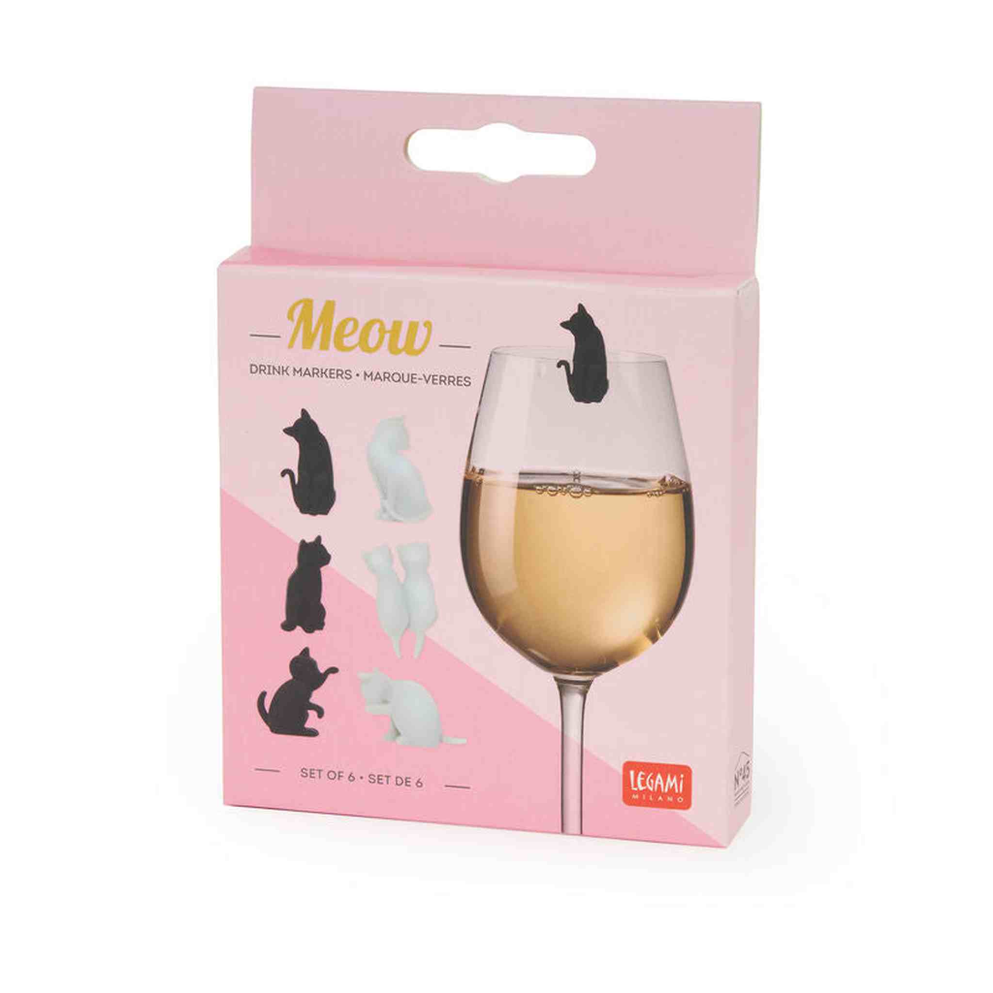 SET DI 6 SEGNABICCHIERI - MEOW