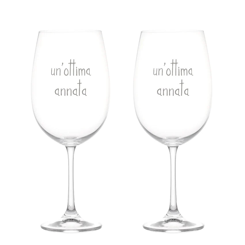 Simple Day Set 2 Calici da Vino Decoro Un'Ottima Annata 64 cl