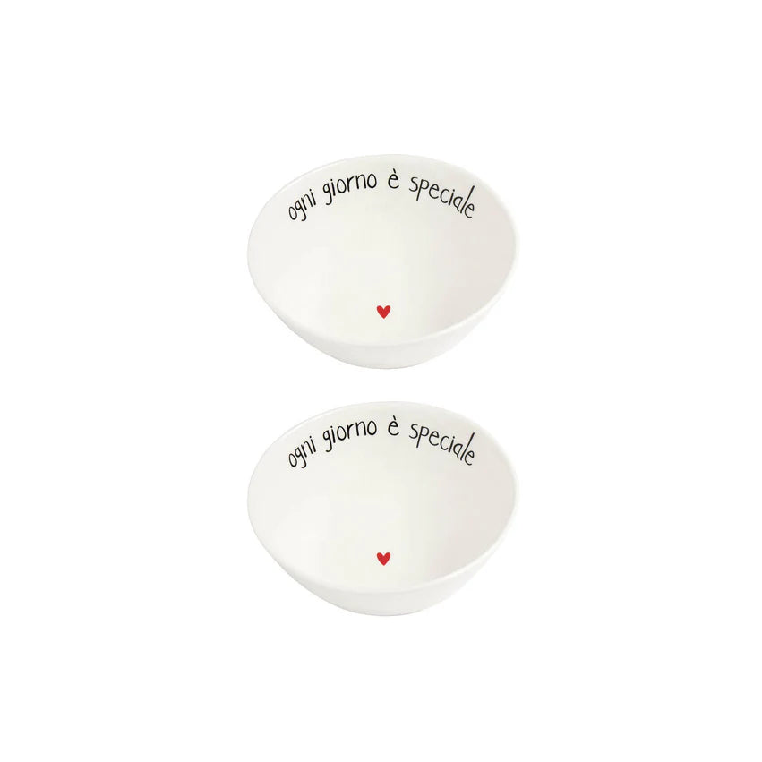 SIMPLE DAY - Set 2 Coppette in Gres – Decoro "Ogni giorno è speciale"