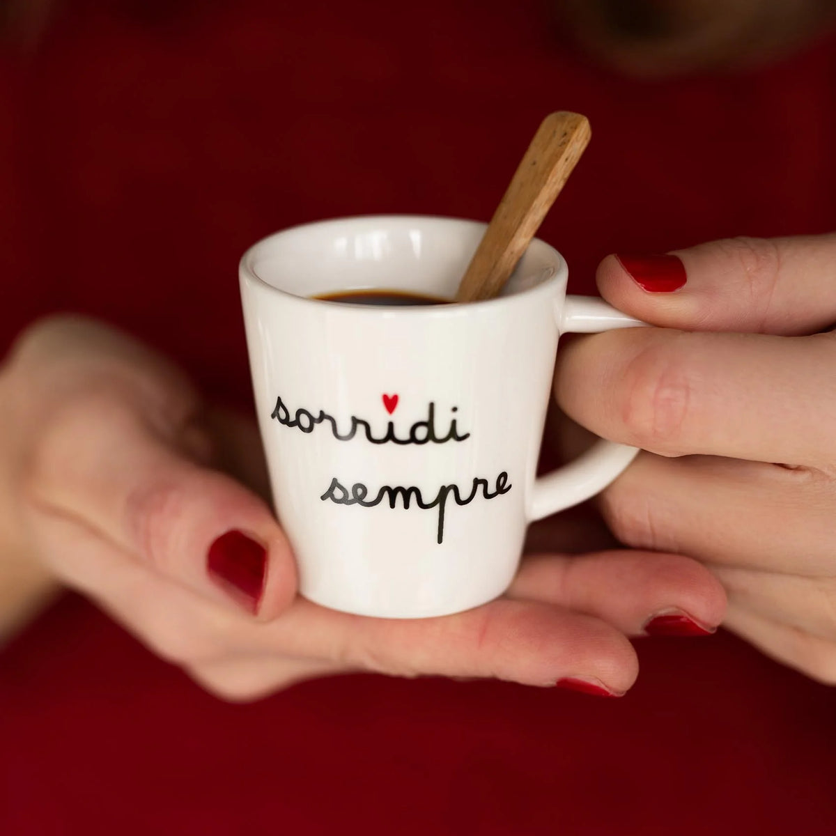 Simple Day Set 2 tazzine espresso in gres porcellanato Sorridi sempre 100 ml