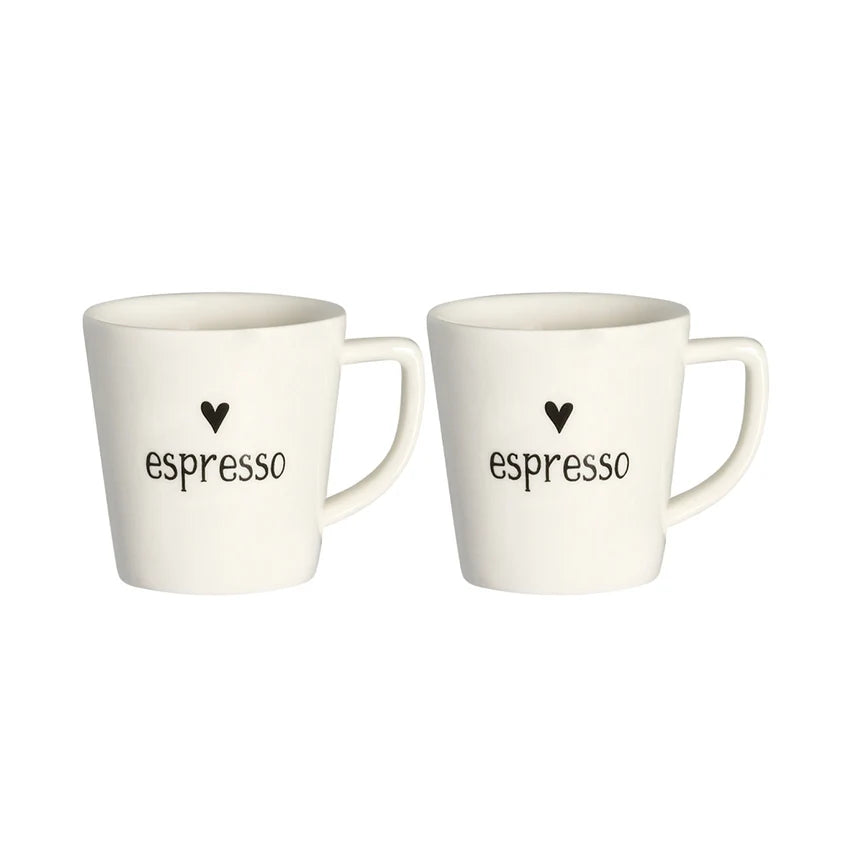 Simple Day Set 2 Tazzine da Espresso in Gres Porcellanato - Decoro Espresso
