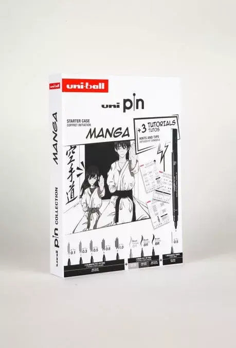 UNI PIN Fineliner Starter Kit Manga, Set 8 Pennarelli e Tutorial Uni-Ball
