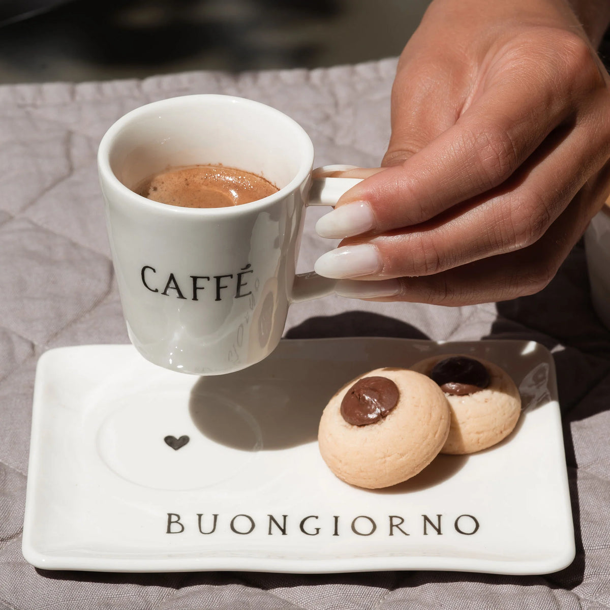 Simple Day Set 2 Piattini per Tazze Espresso 15x10 cm - Buongiorno