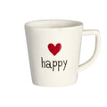 SIMPLE DAY - Set 2 Tazzine Espresso in Gres – Decoro "Happy" Ø5,5 x h6 cm