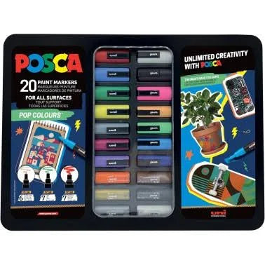 POSCA Metal Case 20 Pz Pop Colours