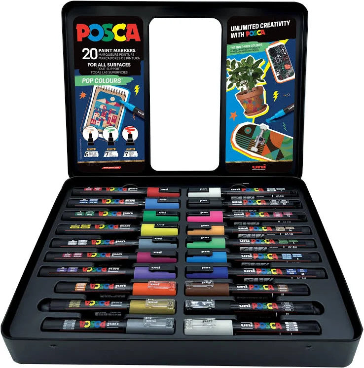 POSCA Metal Case 20 Pz Pop Colours