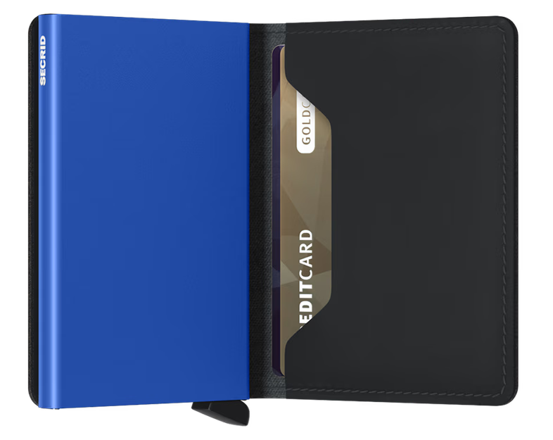 SECRID - Slimwallet Matte Black & Blue