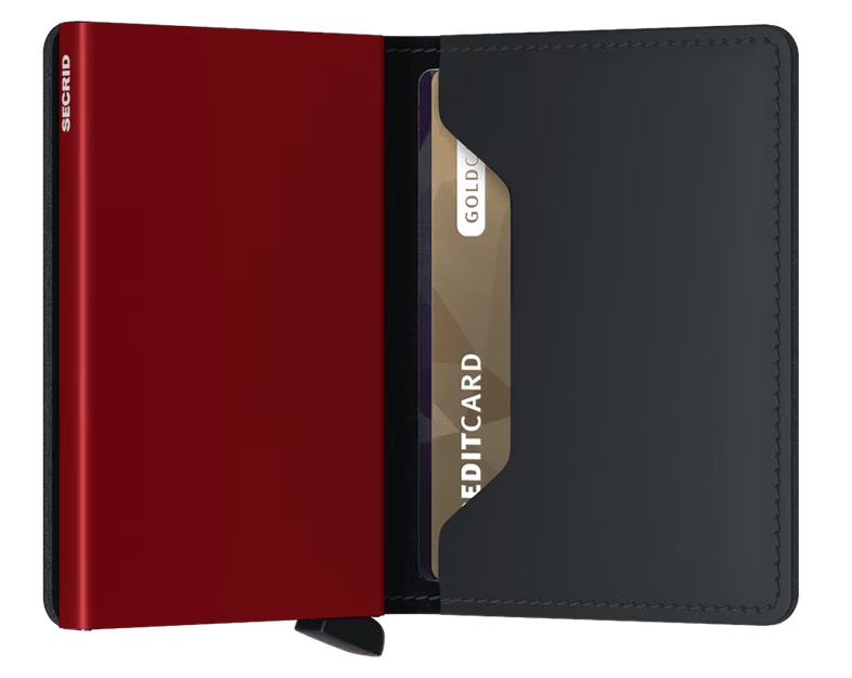 SECRID - Slimwallet Matte Black & Red