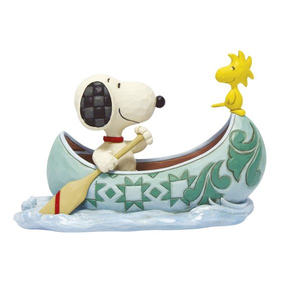 JIMSHORE PEANUTS - SNOOPY & WOODSTOCK CANOE