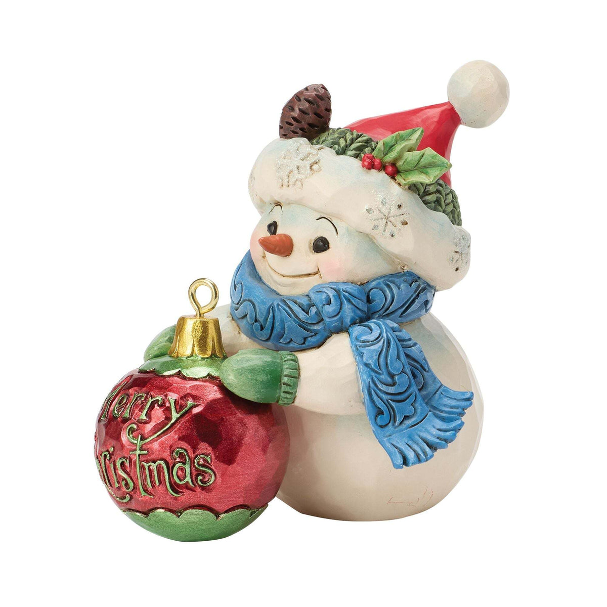 JIM SHORE - SNOWMAN WITH LARGE BALL