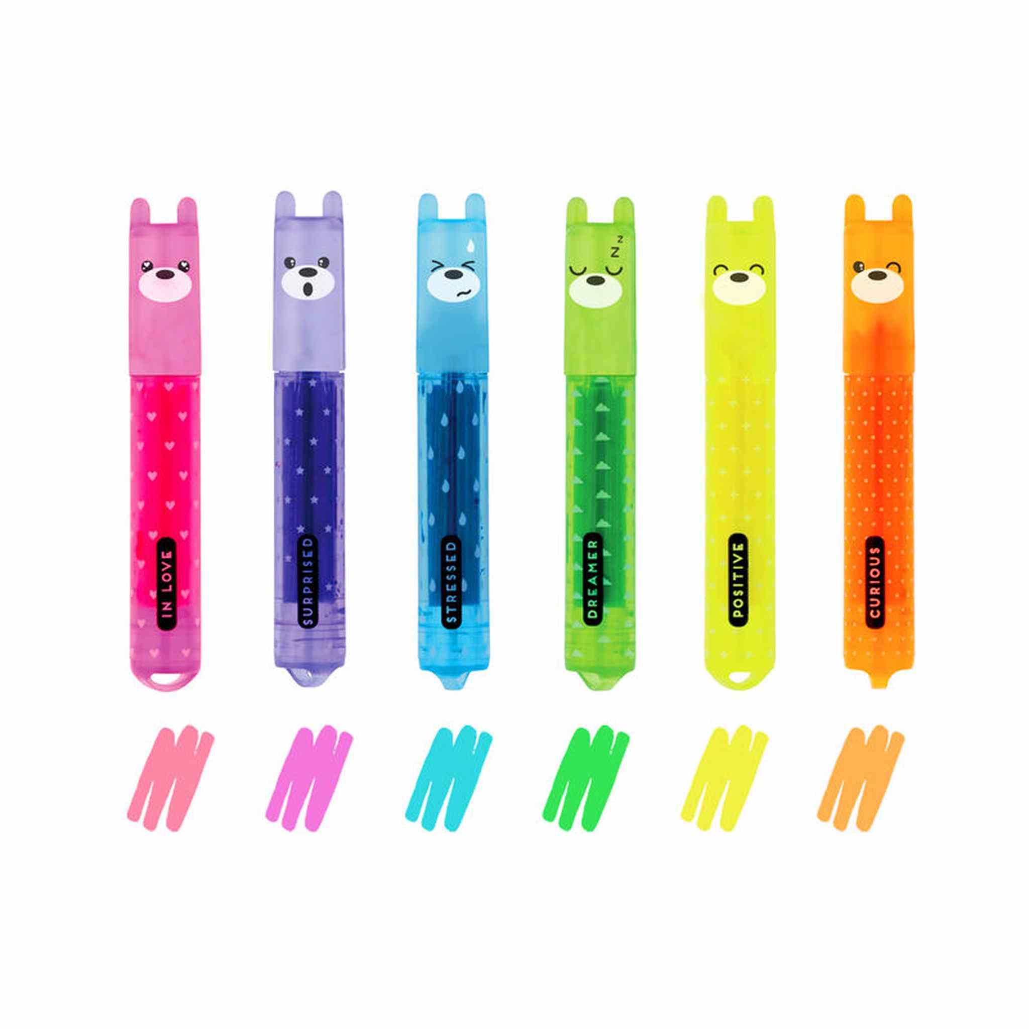 Teddy's Mood - 6 MINI EVIDENZIATORI FLUO