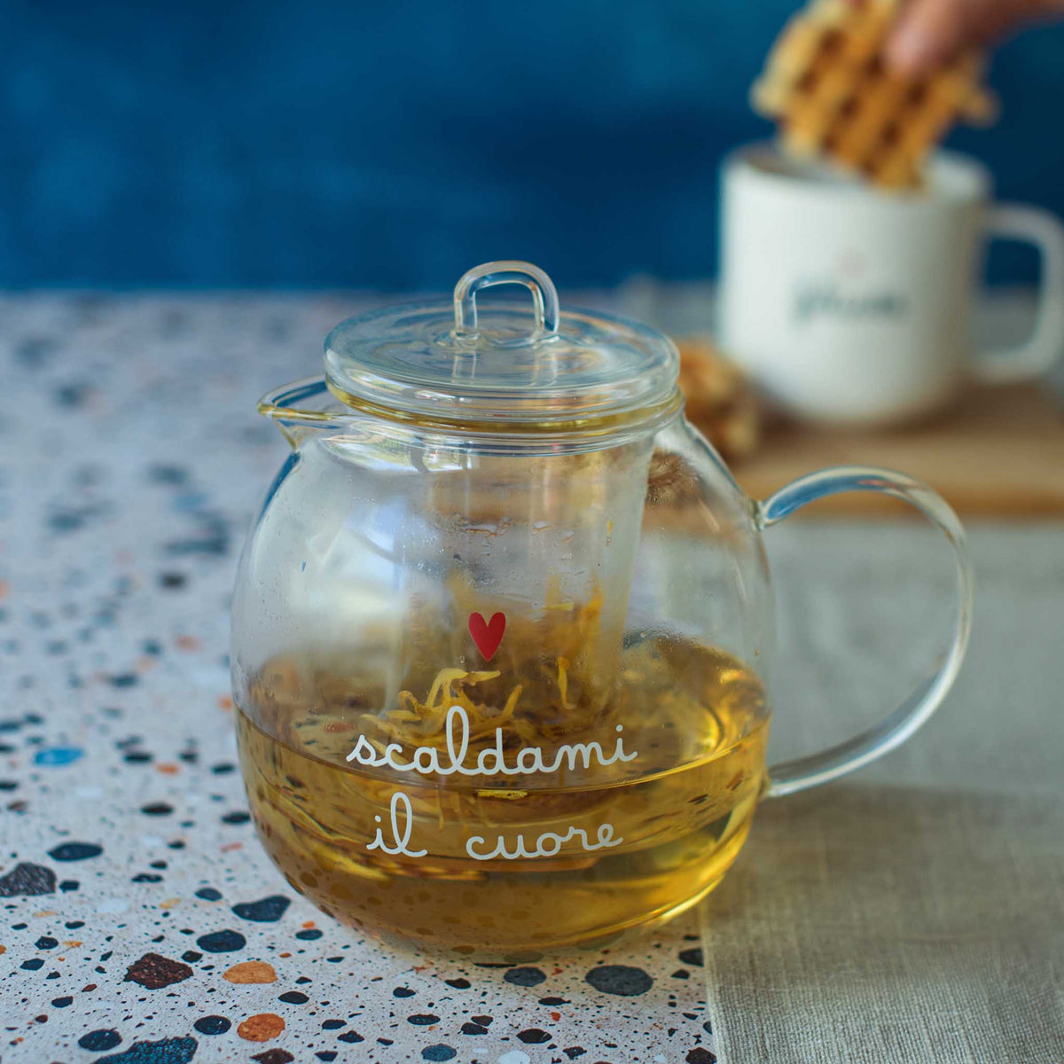 Simple Day Teiera in Vetro Scaldami il Cuore 600 ml