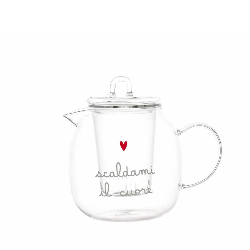 Simple Day Teiera in Vetro Scaldami il Cuore 600 ml