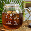 TEIERA IN VETRO 600ML L'ORA DEL TE'