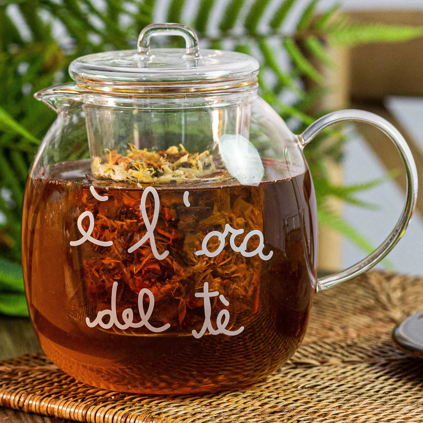TEIERA IN VETRO 600ML L'ORA DEL TE'