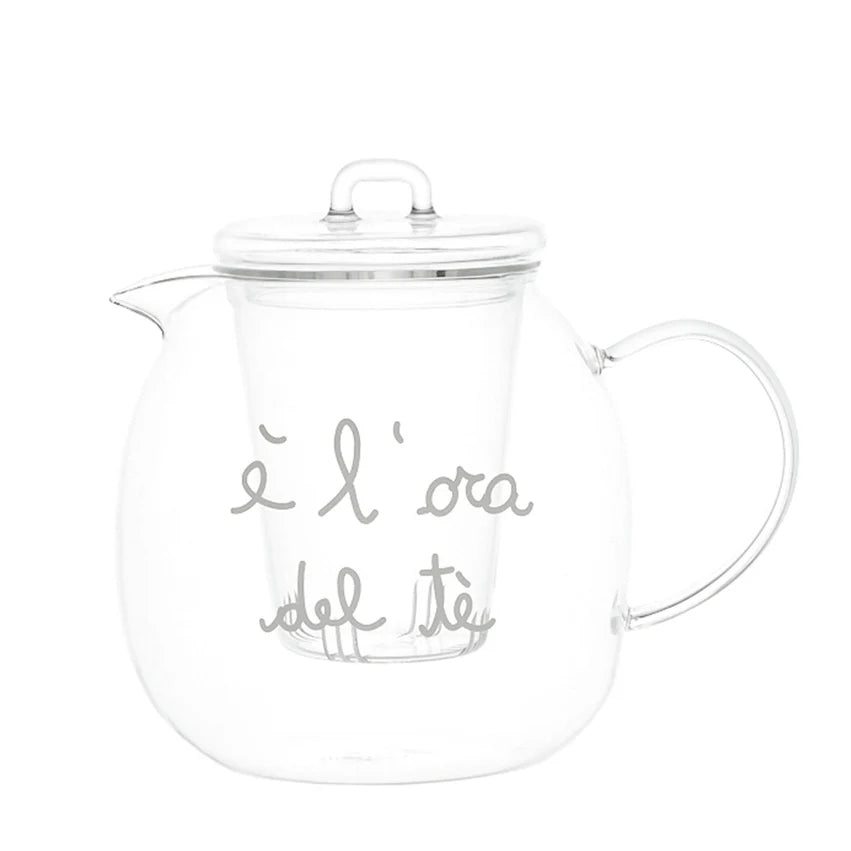 TEIERA IN VETRO 600ML L'ORA DEL TE'