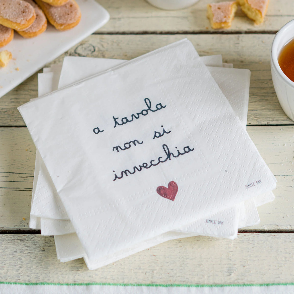 Simple Day Set 20 Tovaglioli in Carta 33x33 cm - A tavola non si invecchia