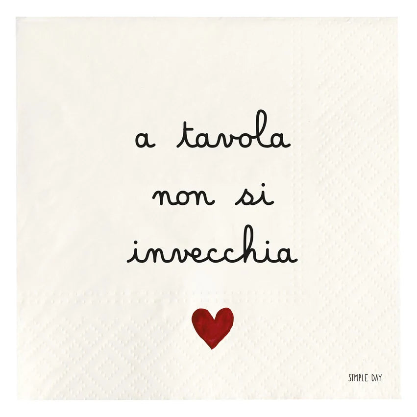 Simple Day Set 20 Tovaglioli in Carta 33x33 cm - A tavola non si invecchia