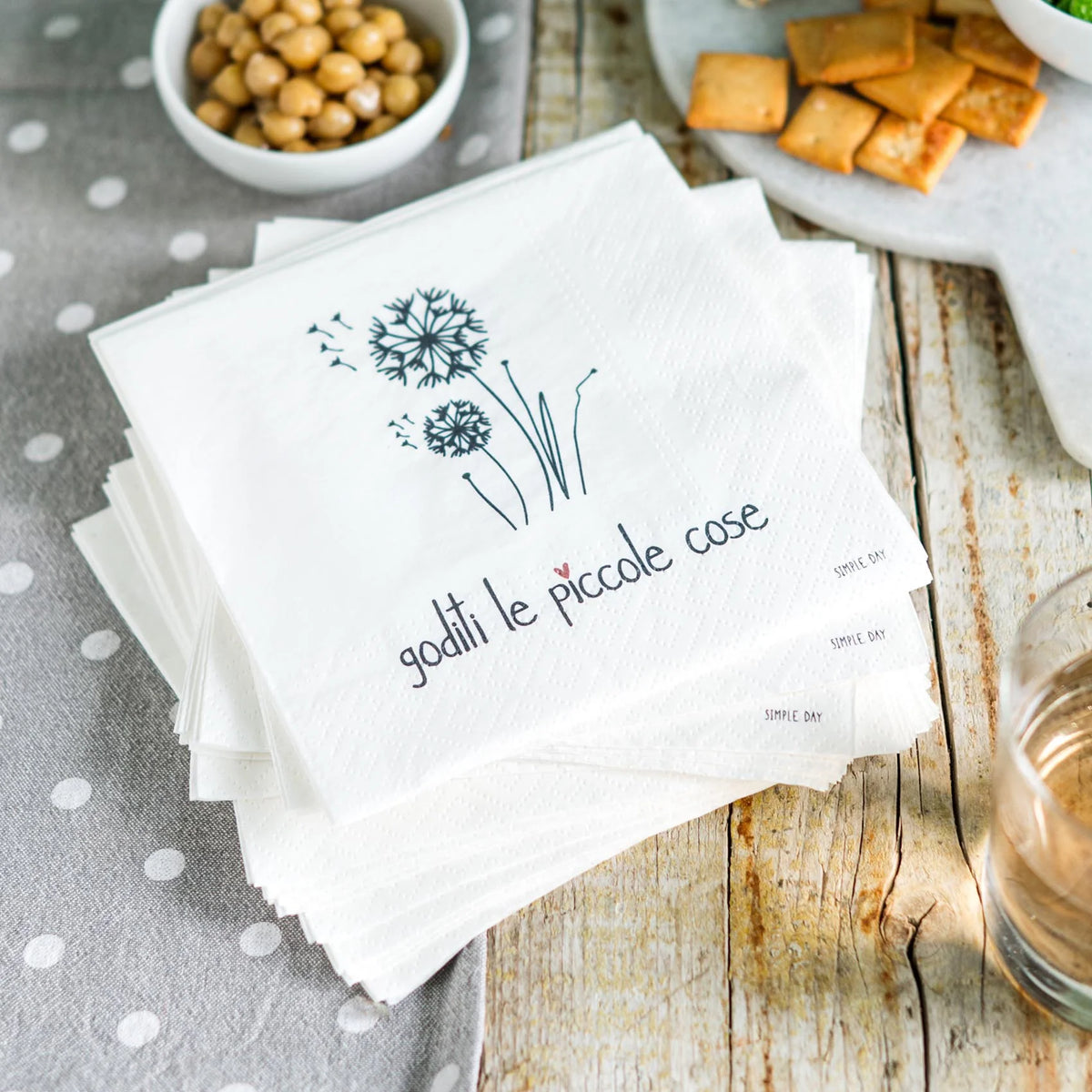 Simple Day Set 20 Tovaglioli in Carta 33x33 cm - Goditi le piccole cose