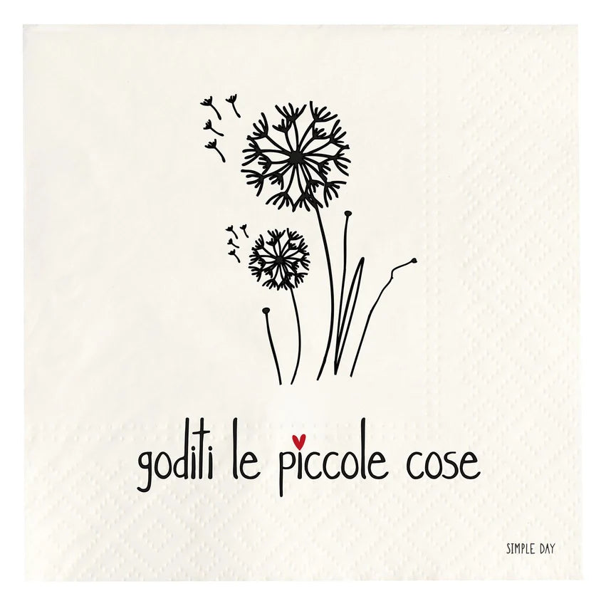 Simple Day Set 20 Tovaglioli in Carta 33x33 cm - Goditi le piccole cose