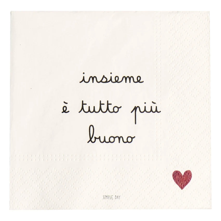 Simple Day Set 20 Tovaglioli in Carta 33x33 cm - Insieme è tutto più buono