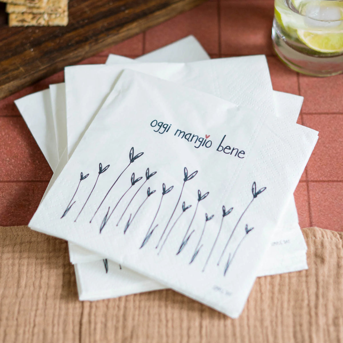 Simple Day Set 20 Tovaglioli in Carta 33x33 cm - Oggi mangio bene