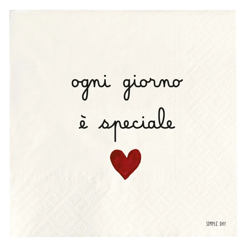 Simple Day Set 20 tovaglioli in carta 33 x 33 cm Ogni giorno è speciale
