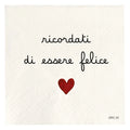Simple Day Set 20 Tovaglioli in Carta 33x33 cm - Ricordati di essere felice