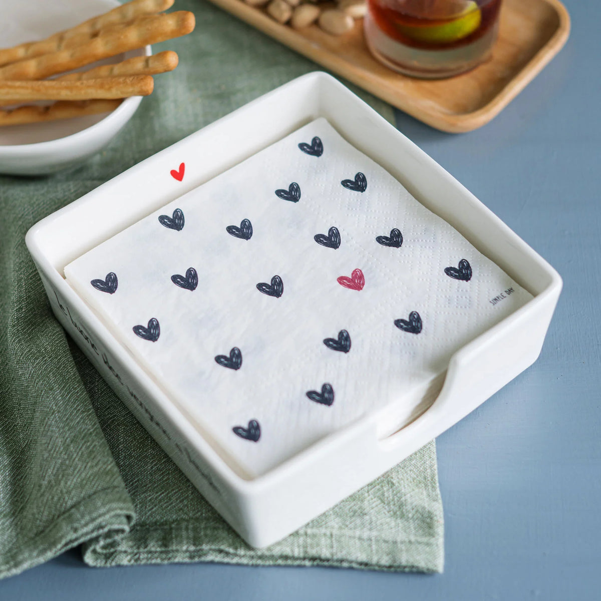 Simple Day Set 20 Tovaglioli in Carta 33x33 cm - Tappezzeria cuori