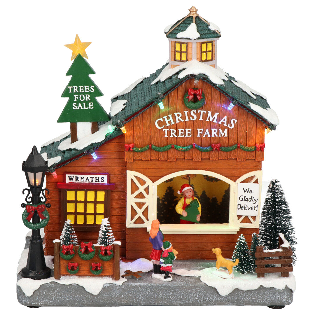 Tree farm Multicolor-B/O-LED-23x13x24,5cm
