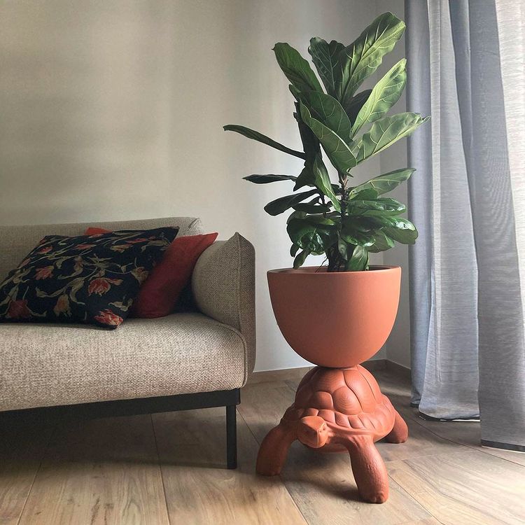 QEEBOO - Turtle Carry Planter - porta pianta/champagne cooler TERRACOTTA