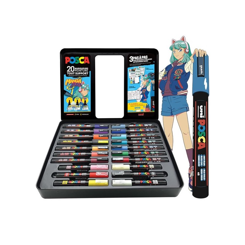 POSCA Metal Case 20 Pz Pop Manga Hero
