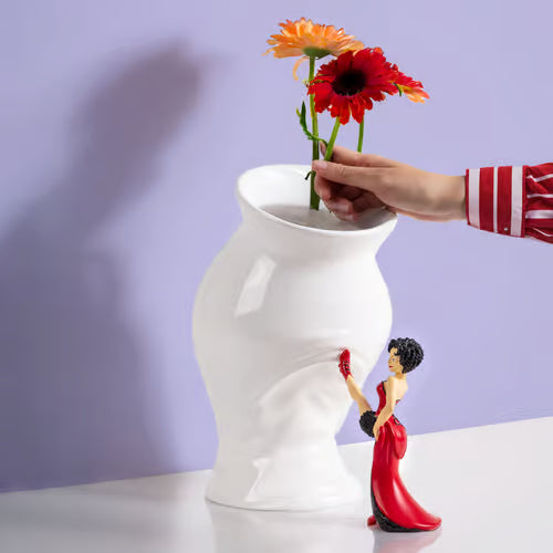 SELETTI - VASO CON STATUETTA IN RESINA "CIRCUS LUCY"