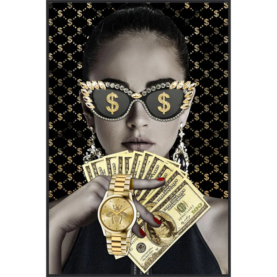 Palais Royal – Quadro in Vetro Money, Cristalli, 80x120 cm
