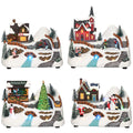 Village animated 4 assMulticolor-B/O-LED-23x14x20,5cm