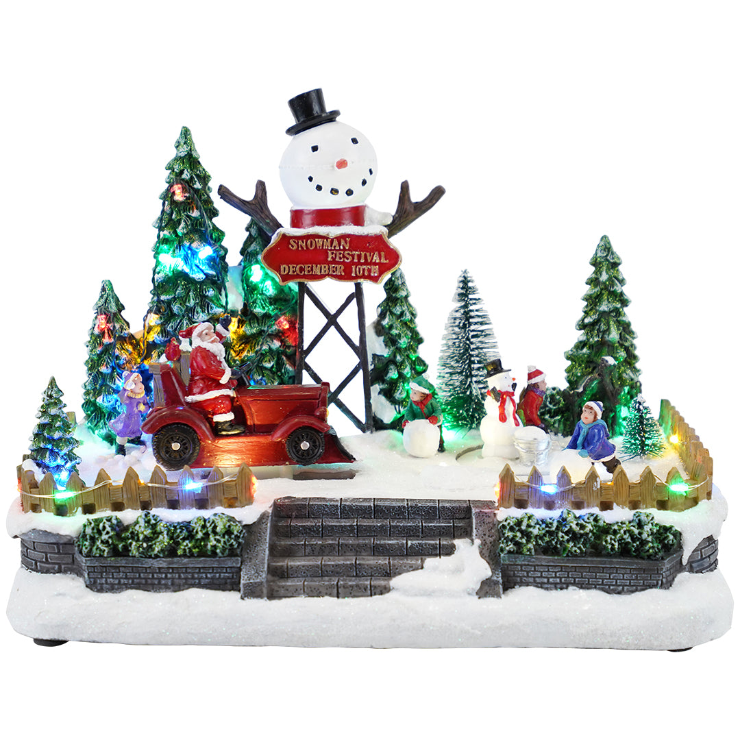 Village car animatedMulticolor-Adapter-LED-36x24,5x27,5cm