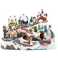 Village church train tunnel animatedMulticolor-Adapter-LED-41x26x28,5xcm