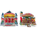 Village flying reindeer animated 2assMulticolor-Adapter incl.-LED-33x19,5x30