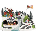 Village flying sleigh and train animatedMulticolor-Battery-LED-