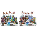 Village flying sleigh animated 2assMulticolor-Adapter-LED-33x21,5x25,5cm